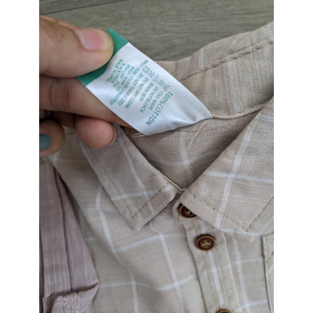Áo sơ mi bé trai linen dư xịn