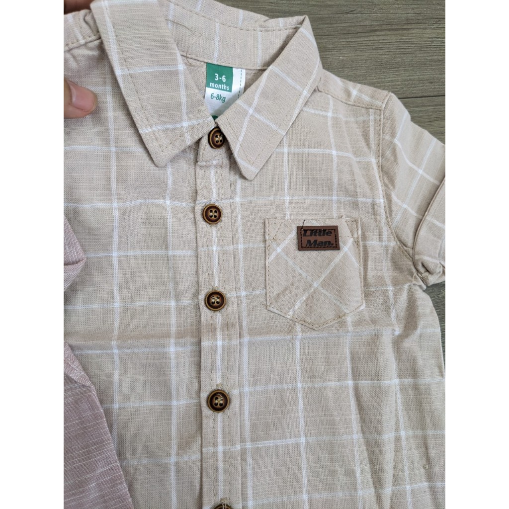 Áo sơ mi bé trai linen dư xịn