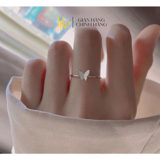 Nhẫn bạc nữ hình bướm đơn giản kiểu trơn dáng hở dễ đeo, giá rẻ nhất - Bạc BNP