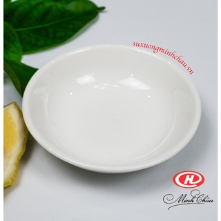 Đĩa chấm sứ trắng trơn - sứ minh châu