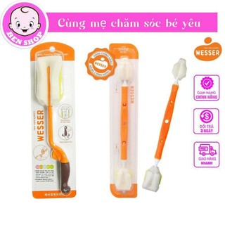 Cây rửa bình sữa wesser rửa núm ty đa năng/cọ rửa bình sữa wesser đầu mút 360 độ