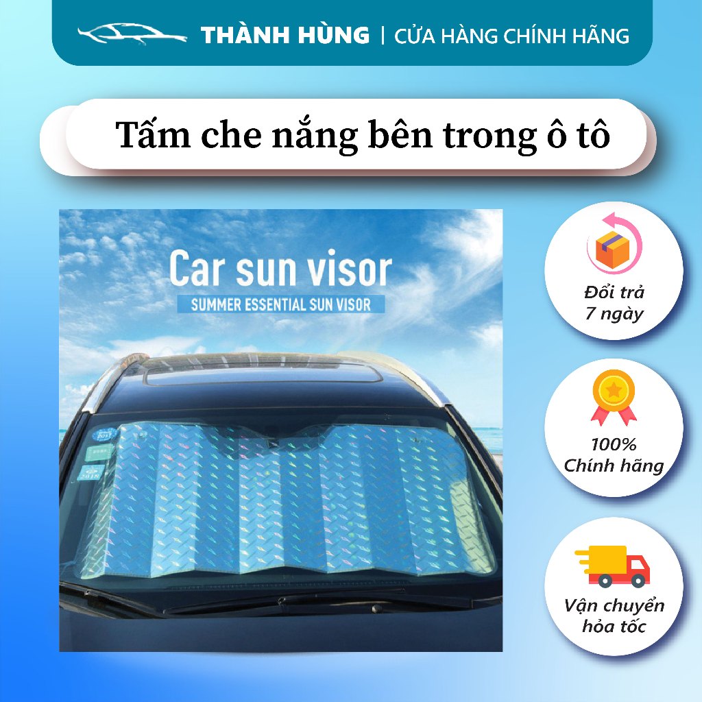 Tấm Che Nắng⚡️FREESHIP⚡️ Bên Trong Kính Lái Xe Hơi Ô Tô Gấp Gọn Tiện Lợi ,