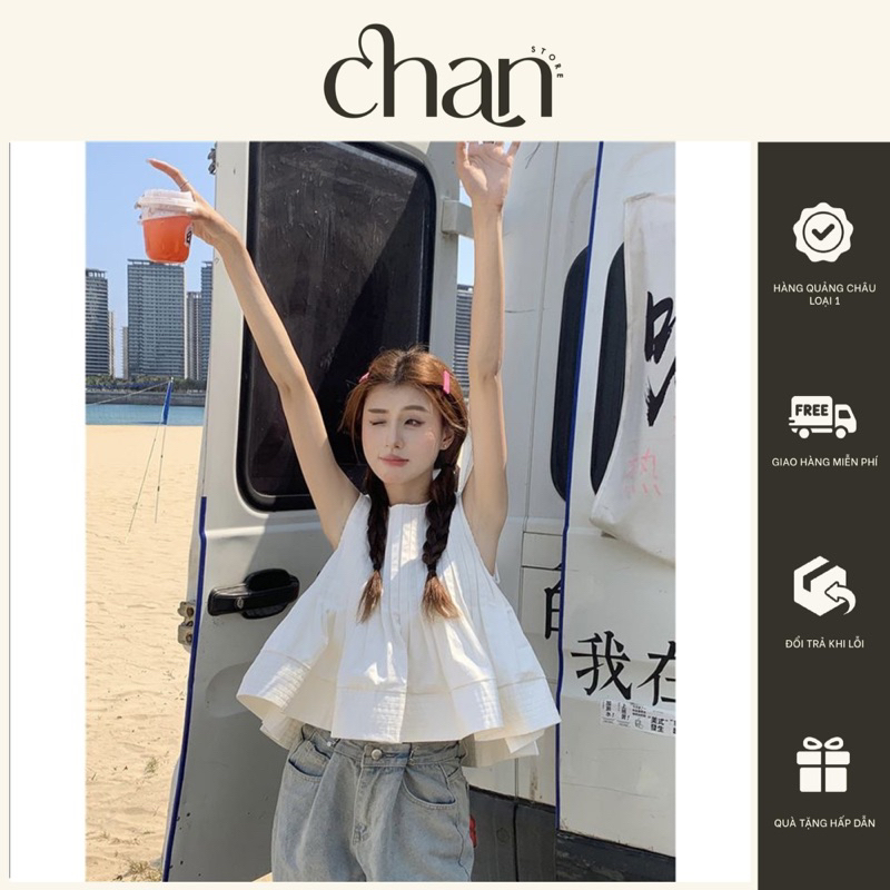 Áo babydoll sát bách xếp li phong cách hàn quốc
