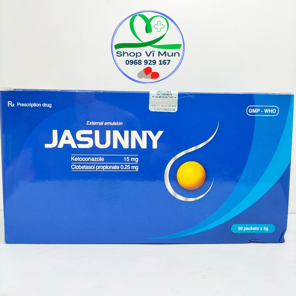 Dầu gội sạch gàu Jasunny hộp 50 gói. Hết ngứa da đầu