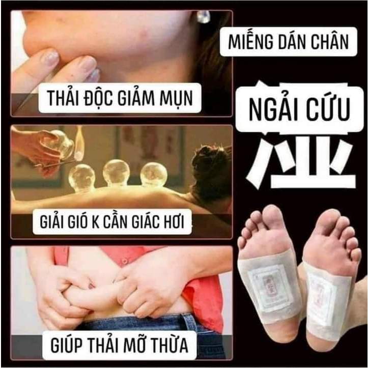 Miếng dán chân ngải cứu thải độc hộp 50 miếng