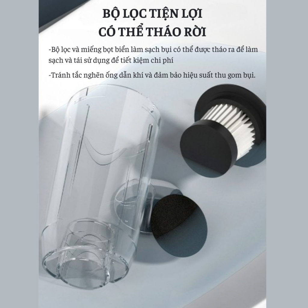 Máy Hút Bụi Cầm Tay Không Dây Đa Năng Lực Hút Siêu Mạnh Hút Gầm Giường, ô Tô, Sofa, Bảo Hành 12 Tháng