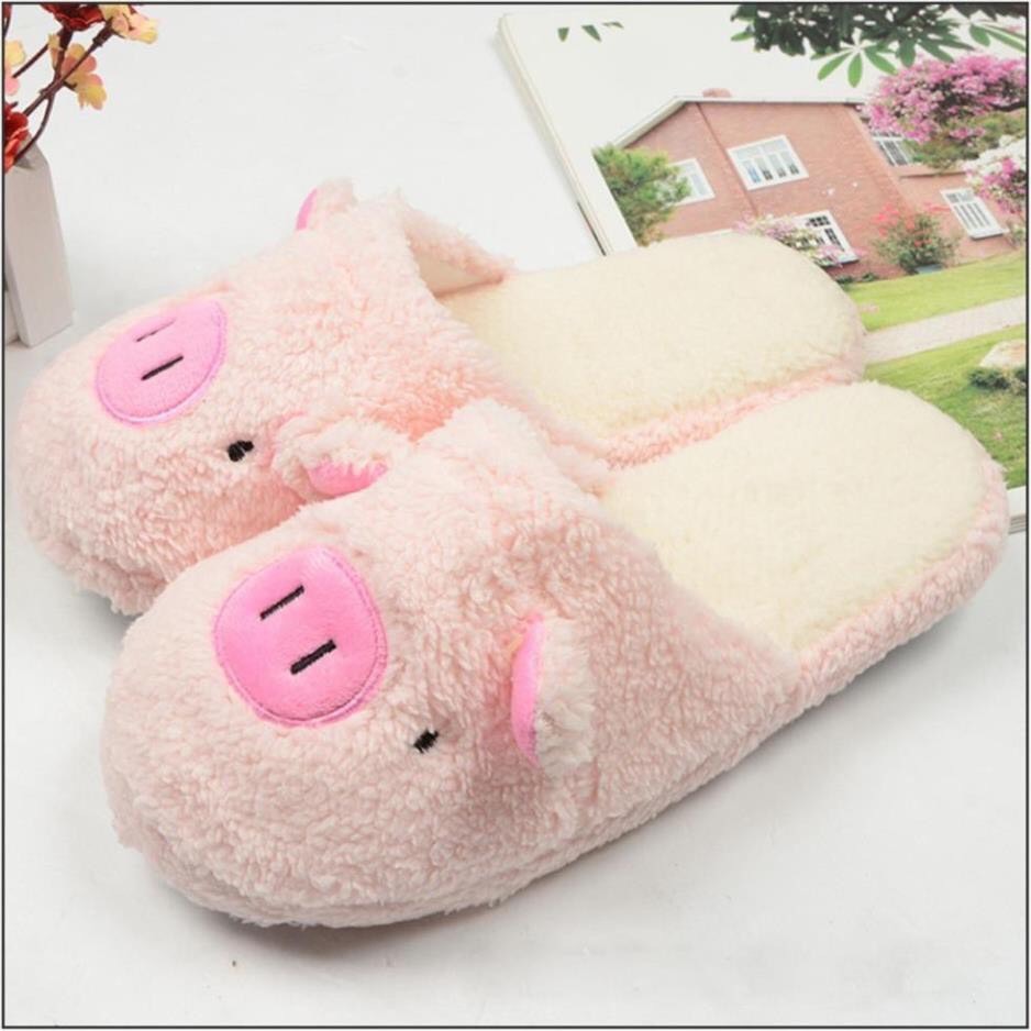 Dép nữ đi trong nhà, dép bông nỉ hình thú mềm mại,êm ái ,dép bông người lớn hình heo hình lợn ngộ nghĩnh