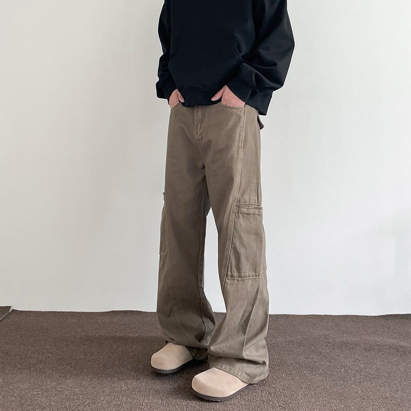 BROWN TROUSERS - Quần nam ống suông basic trendy