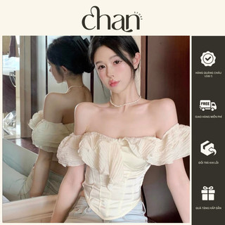   Sẵn  Áo trễ vai bèo dáng ôm croptop phong cách hàn quốc kèm ảnh thật  M2 