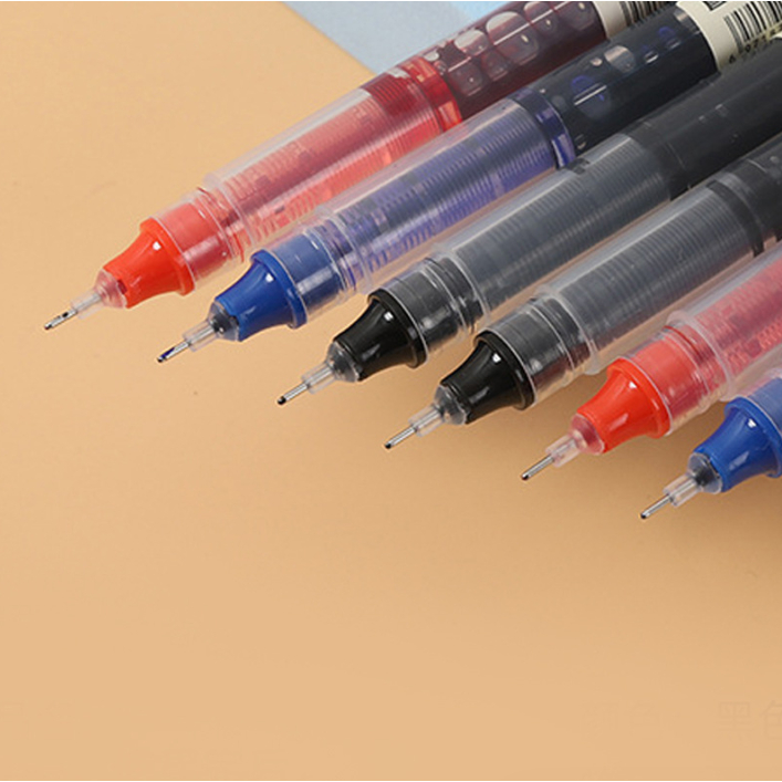 Bút gel nước ống lớn văn phòng phẩm Smiao ngòi 0.5mm 3 màu xanh đen đỏ B58