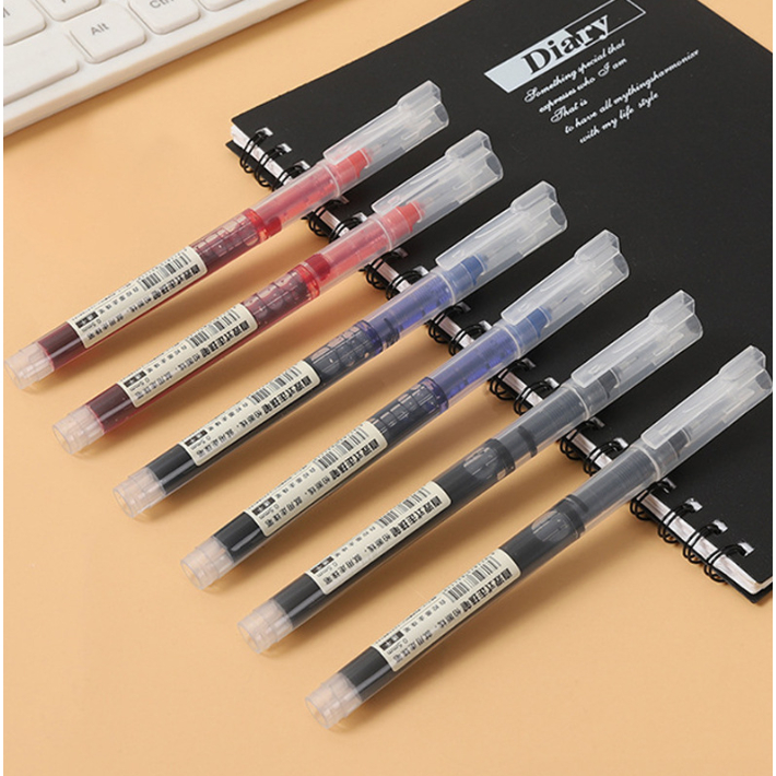 Bút gel nước ống lớn văn phòng phẩm Smiao ngòi 0.5mm 3 màu xanh đen đỏ B58