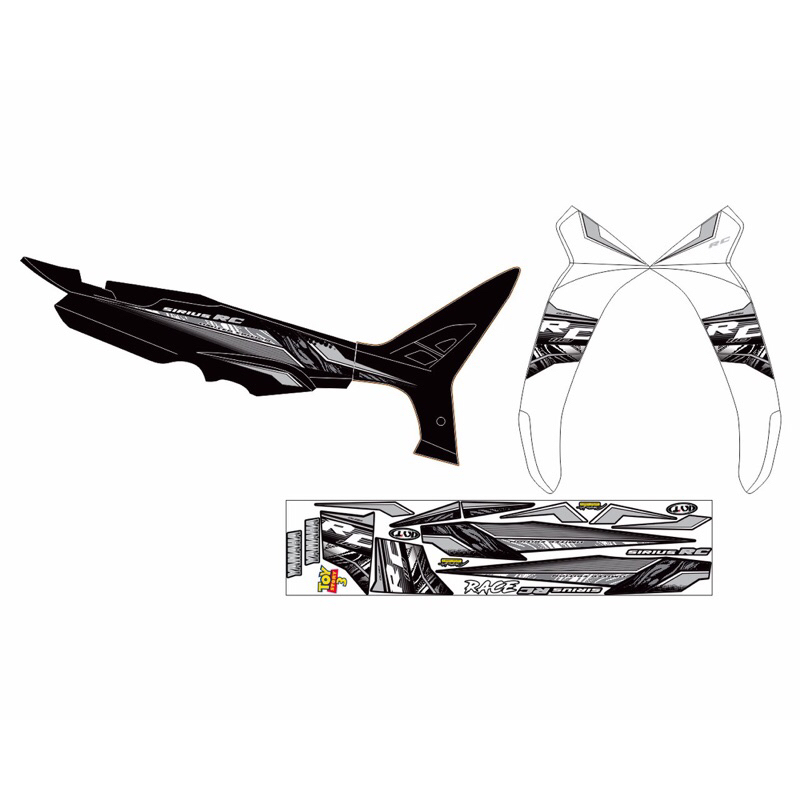 tem xe sirius RC bạc đen tem chế