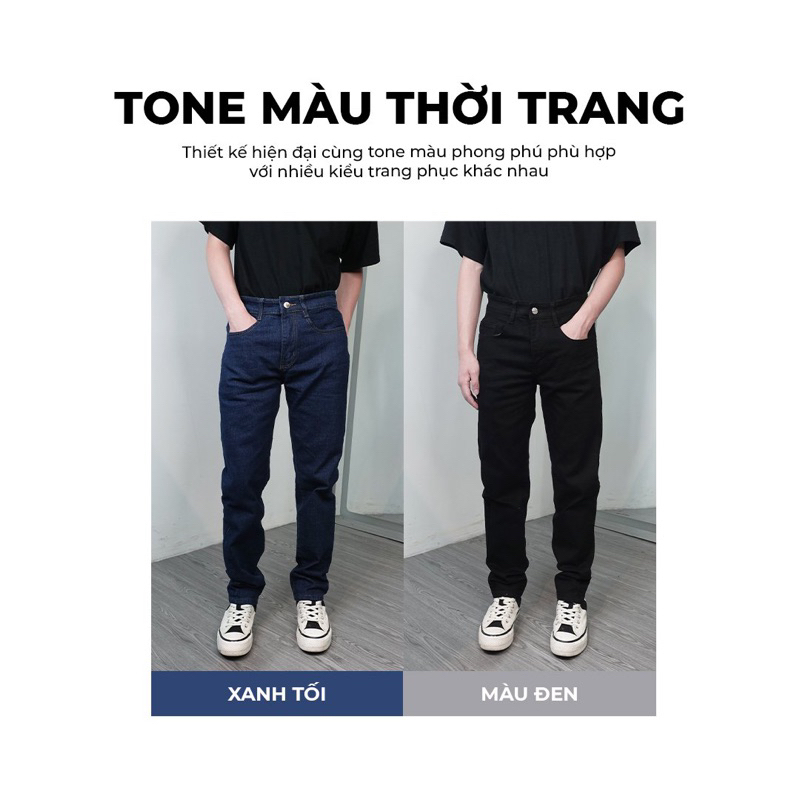 Quần Jeans Nam chính hãng KingJeans Premium, ống suông cao cấp co giãn thoải mái phong cách công sở KJ-Vua Quần Jeans