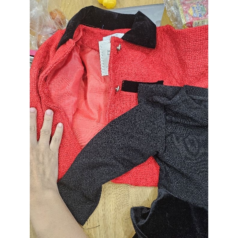 Set váy áo khoác dạ cho bé