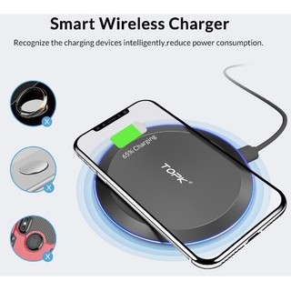 Sạc không dây Tronsmart B46W - Công nghệ sạc Qi 10W - Tích hợp đèn LED - Hàng phân phối chính hãng - Bảo hành 12 tháng
