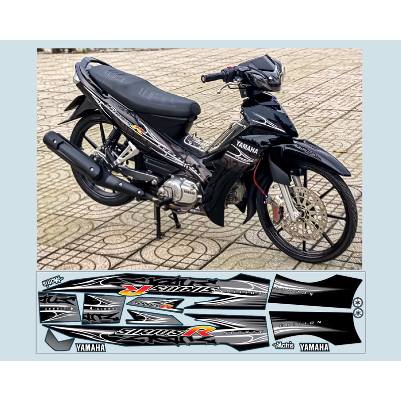 tem xe sirius bạc đen tem chế