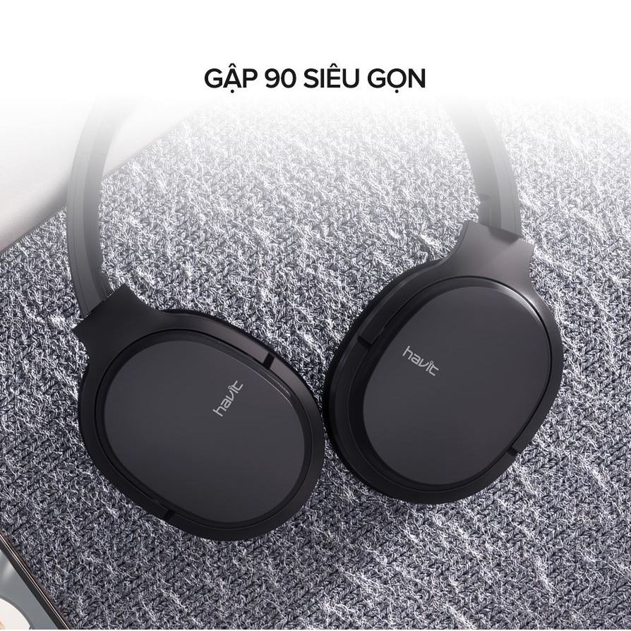 Tai Nghe Bluetooth Headphone HAVIT i62, Driver 40mm, BT 5.3, Nghe Đến 20H, Gập Gọn 90, Nghe thẻ nhớ, có đài FM