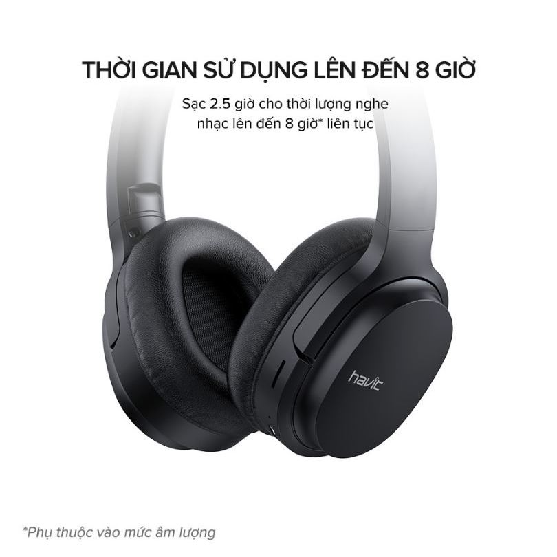 Tai Nghe Bluetooth Headphone HAVIT i62, Driver 40mm, BT 5.3, Nghe Đến 20H, Gập Gọn 90, Nghe thẻ nhớ, có đài FM