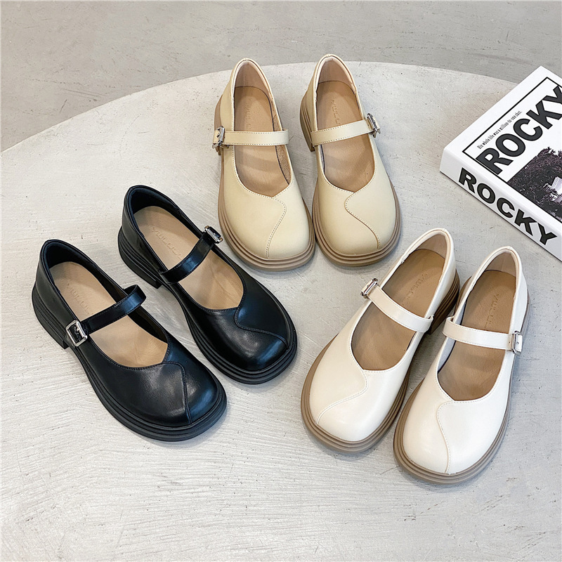 Giày búp bê nữ Marry Jane Lolita da mềm đế PU 5cm siêu nhẹ, giày tiểu thư đế bệt phong cách Nhật Bản hottrend 2023