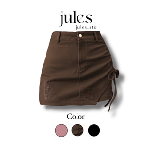  Chân Váy Kaki Nữ Túi Hộp Dây Rút 1 bên JULES91 