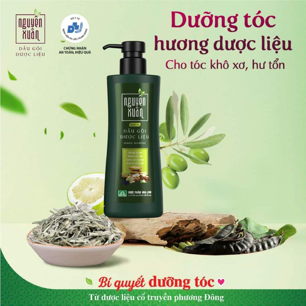 Dầu Gội Dược Liệu Nguyên Xuân Xanh Dưỡng Tóc hết rụng, hết khô xơ, gàu ngứa