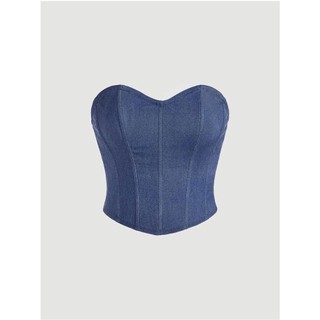 Áo ống dáng corset denim sexyy ko