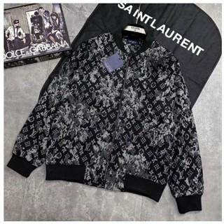 Áo Khoác Bomber Nam Lv Họa Tiết In Nổi Cực Chất . Áo Khoác Bomber Lv Chất Vải Dạ Cao Cấp Dành Cho Nam