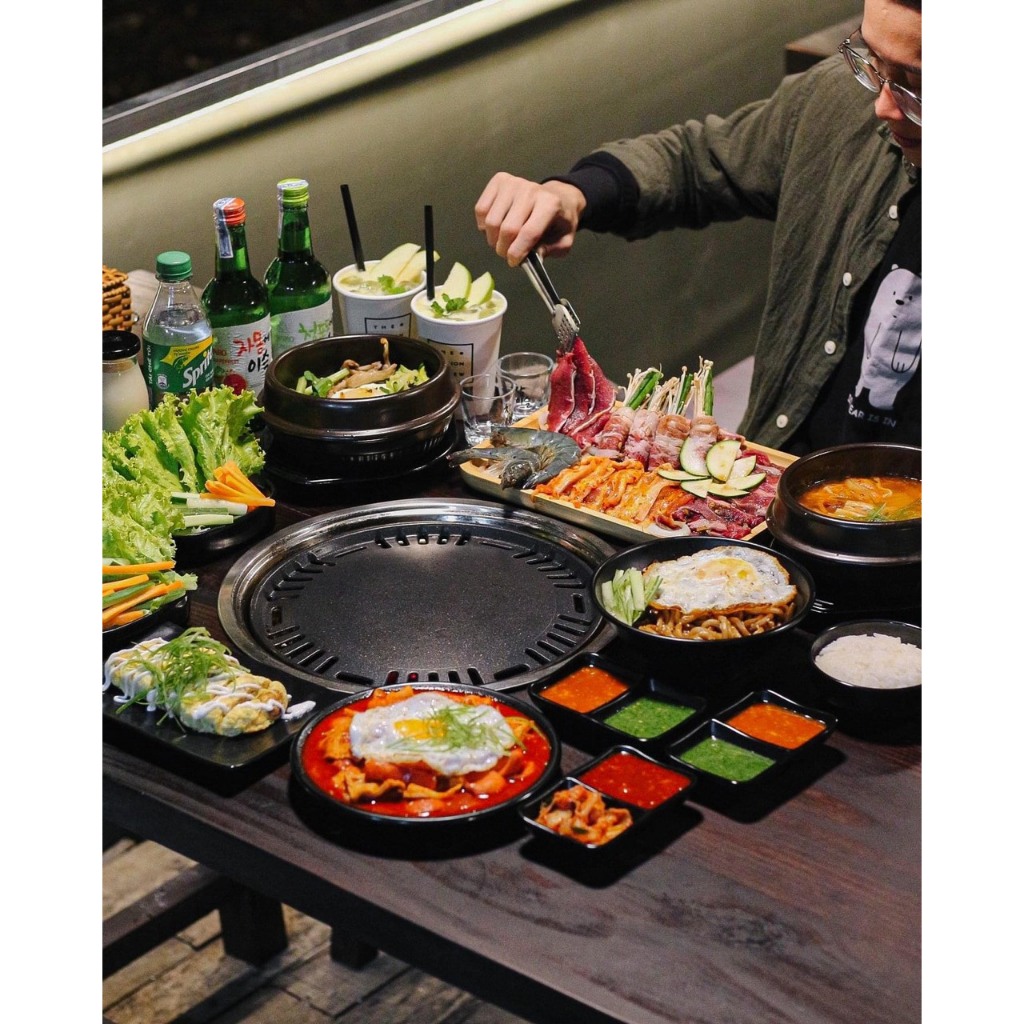 Bếp nướng than hoa bộ 2 loại vỉ âm bàn inox304 Huycook88 chuyên dụng cho hàng quán và gia đình siêu bền sạch tiện dụng