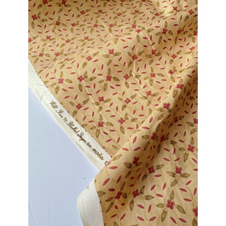 Vải thô hoa Moda vintage 100% cotton Hàn, khổ 1m1, tone vàng