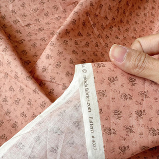 Vải thô hoa Moda vintage 100% cotton Hàn, khổ 1m1, tone hồng