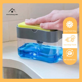 Hộp đựng nước rửa chén bát và miếng rửa chén 2 in 1