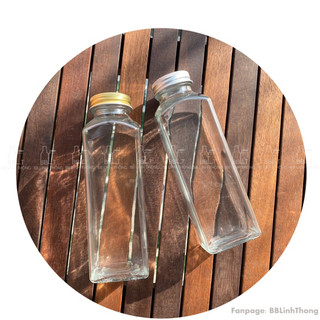 Chai thuỷ tinh trụ vuông • 350ml