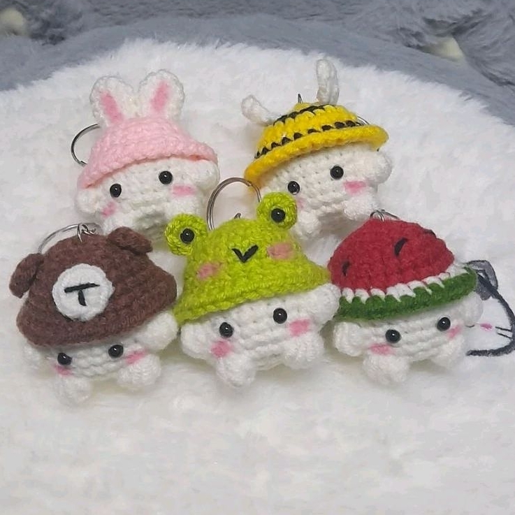 Móc khóa nấm mini cute len - handmade