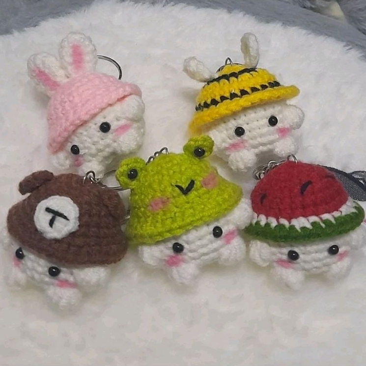 Móc khóa nấm mini cute len - handmade