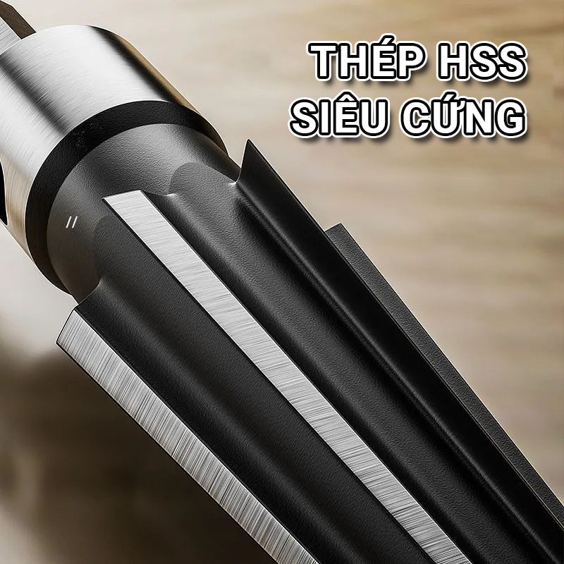 Mũi khoan doa lỗ hai chế độ dùng cho máy khoan và khoan tay chất thép HSS độ cứng cao doa lỗ trên sắt thép dễ dàng