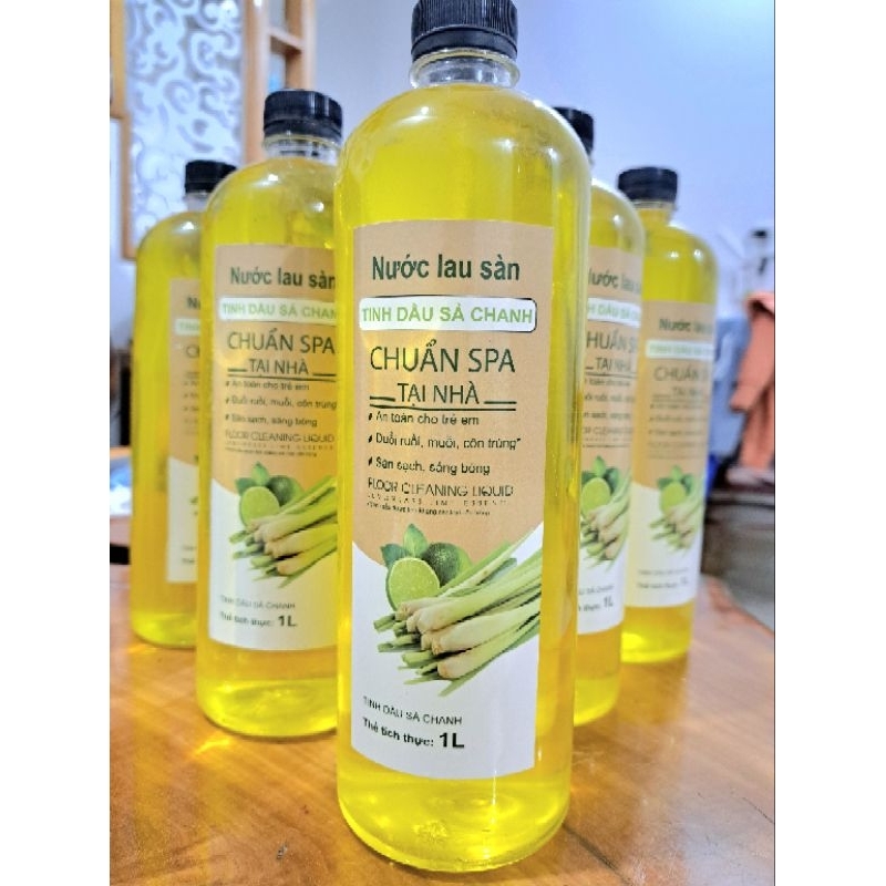 Nước lau sàn sả chanh chuẩn Spa Organic 100% sạch khuẩn thơm mát 1L