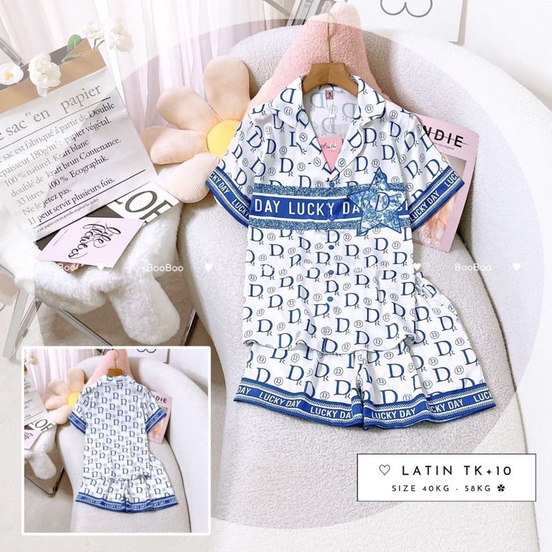 MẪU MỚI Đồ Bộ Mặc Nhà Pijama Boo Boo Lụa Latin Form Tay Ngắn Quần Ngắn 40-60 kg [Hàng Cao Cấp]