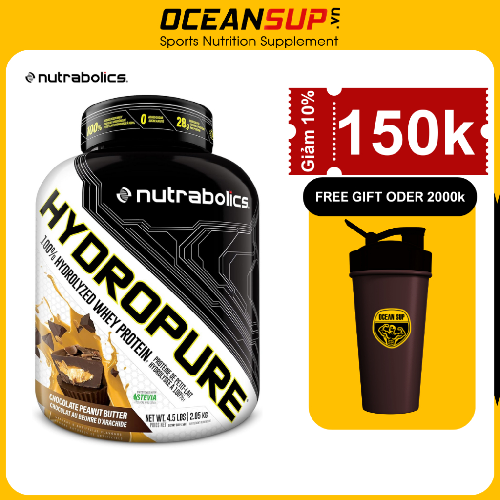 Nutrabolics Hydropure 4.5lbs - Whey protein nguyên chất 100%, bổ sung protein nhanh chóng, phục hồi cơ bắp sau tập luyện