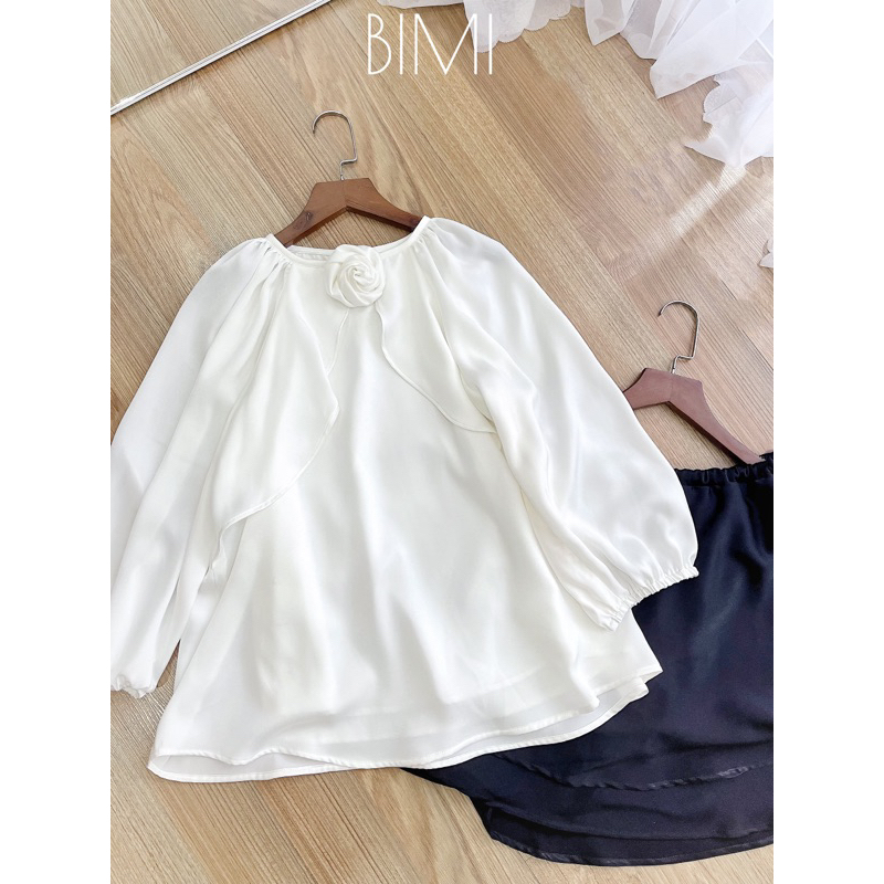 SET ÁO LỤA ĐÍNH HOA VÁY TẦNG - BIMI