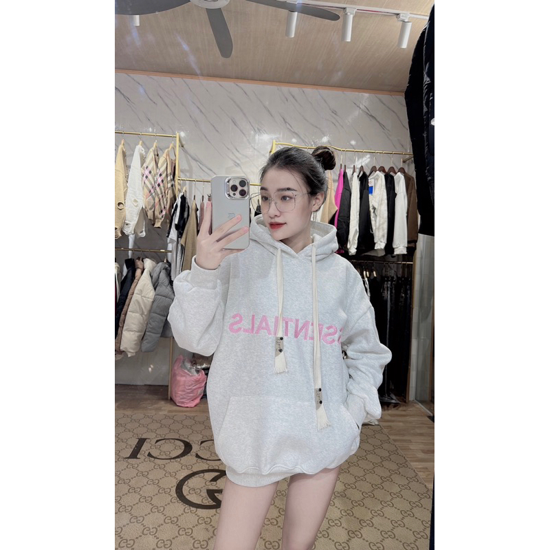 Áo hodies ESE.N thêu chữ hồng SC