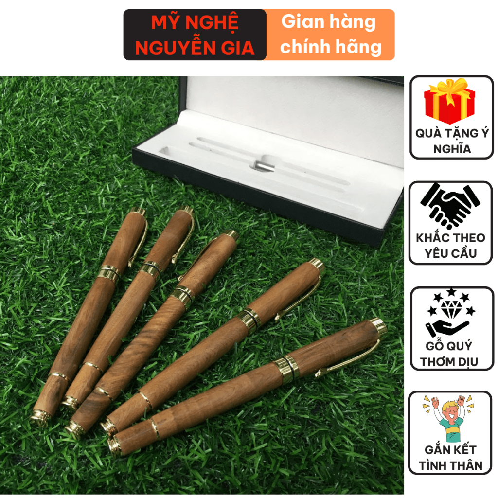 Bút ký khắc tên cao cấp gỗ Bách thơm mát mang lại may mắn cho người sở hữu