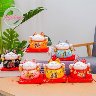 Mèo thần tài may mắn Maneki Neko 10cm (Hũ tiết kiệm)i