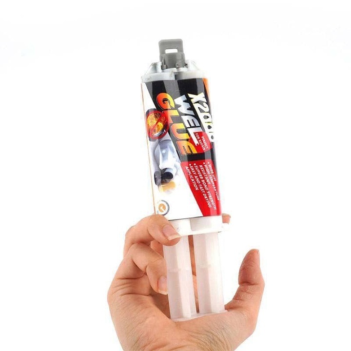 Keo dán sắt, Keo dính sắt thép, kim loại X2000 đa năng siêu chắc tiện dụng. tặng kèm dụng cụ gạt keo