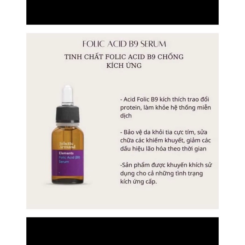 Tinh chất Folic Acid B9 phục hồi da, giảm kích ứng - Folic Acid B9 Serum Juliette Armand