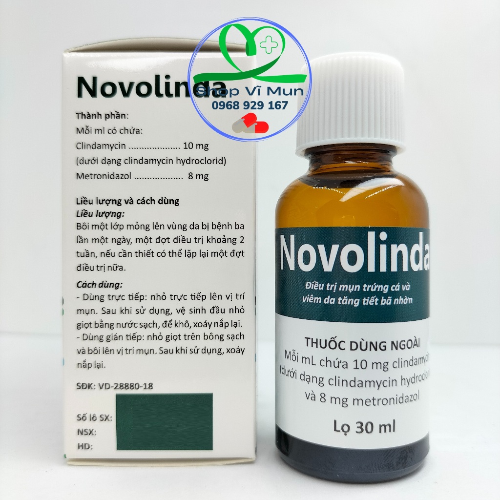 Chấm mụn Novocare chai 30ml - Mụn trứng cá & Viêm da tiết bã nhờn