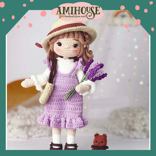 Búp bê Lavender bằng len móc handmade cho bé, búp bê làm quà tặng bé - Ami House