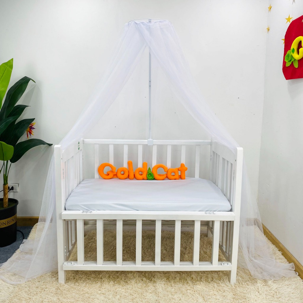 Bộ Màn Kèm Cây Treo Sơn Tĩnh Điện GOLDCAT Dùng Cho Nôi Cũi, Chất Liệu Vải Mắt Lưới, Bảo Vệ Giấc Ngủ Con.