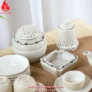 Phụ Kiện Ấm chén men rạn Gốm sứ Bát Tràng