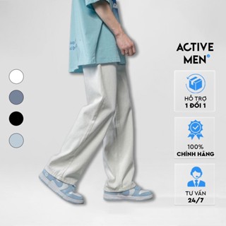 Quần Jeans Nam, Quần Jean Baggy Nam Nữ Chất Jean Cotton Mềm Màu Đen Trắng Xanh JST