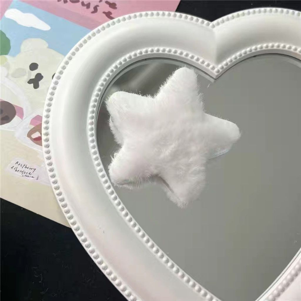 Kẹp Tóc Mái Hình Ngôi Sao Phối Lông Phong Cách Hàn Quốc Dễ Thương Cho Nữ